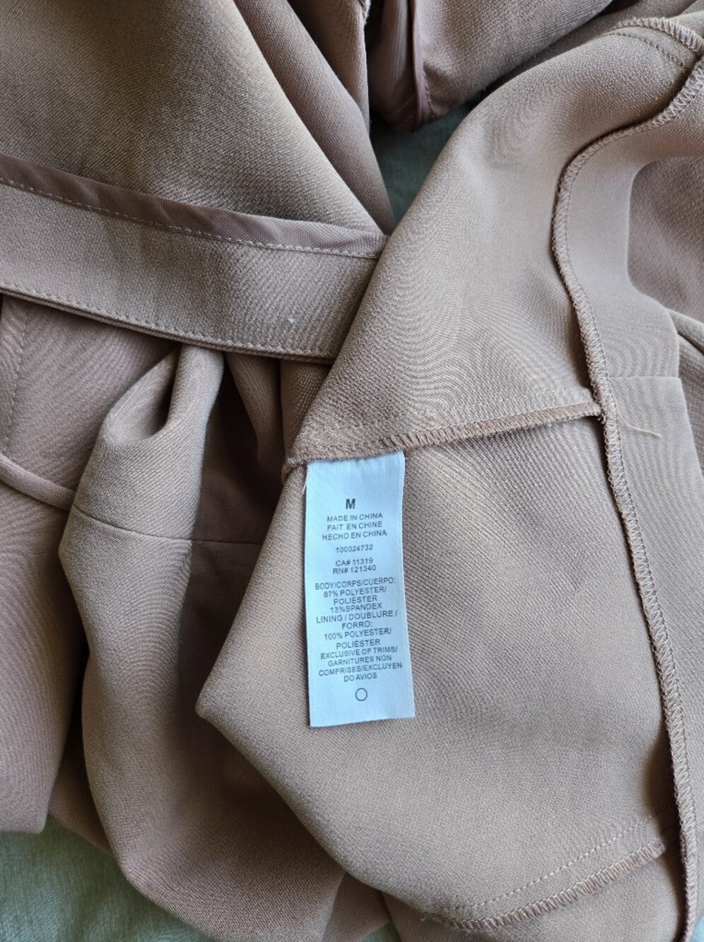Dynamite Dusty Pink 2-in-1 Sleeveless Trench Coat Dress Size Medium - Picture 6 of 9